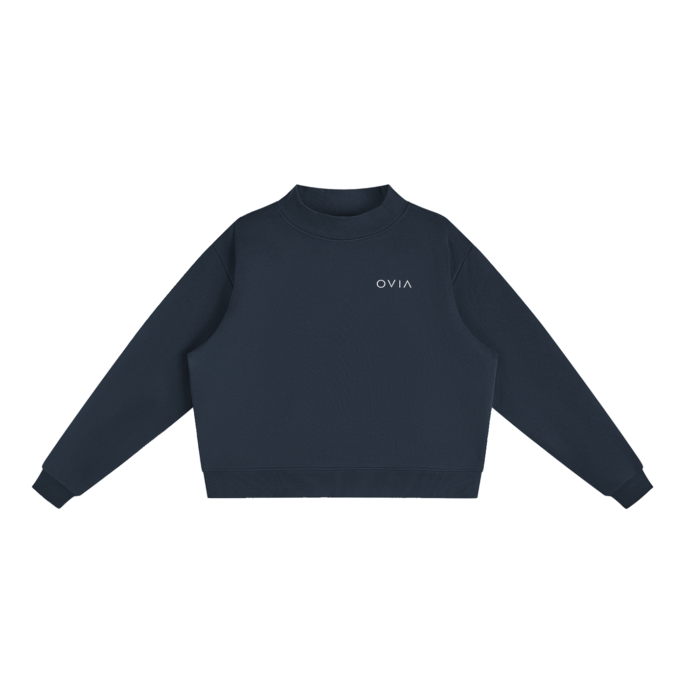 Essential Fleece Mock-Neck Crew Sweatshirt