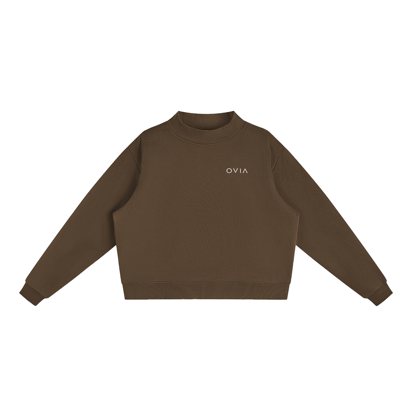 Essential Fleece Mock-Neck Crew Sweatshirt